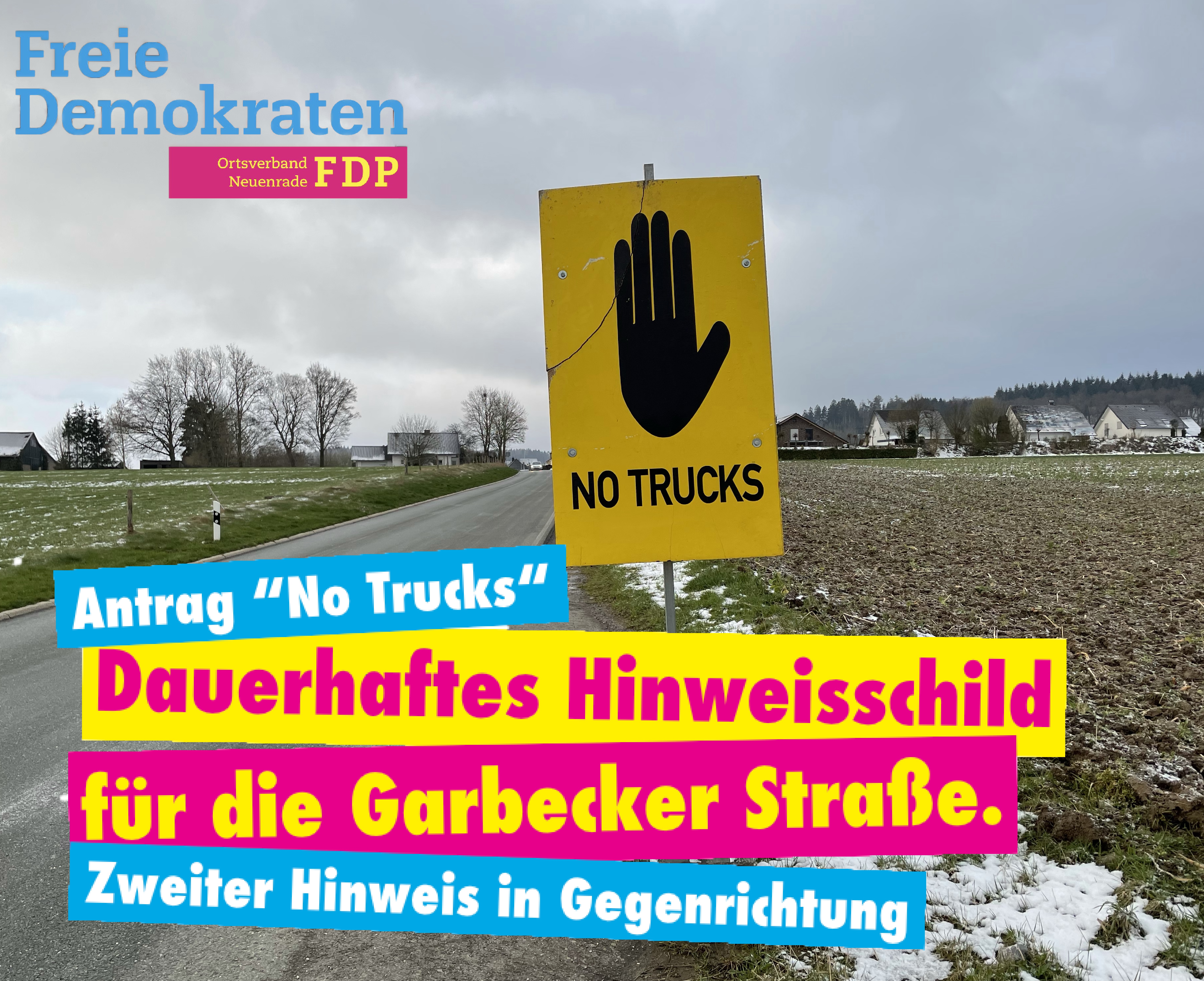 Hinweisschild “No Trucks“ in Küntrop