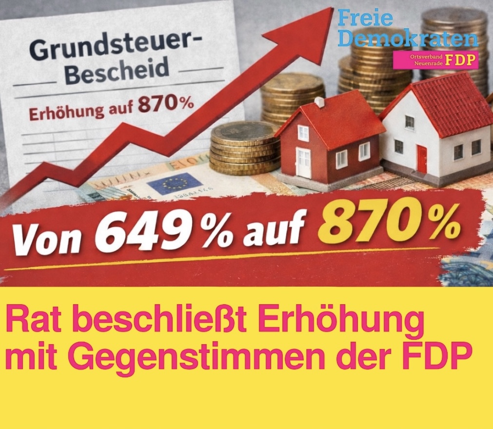 Grundsteuer mit Gegenstimmen der FDP erhöht